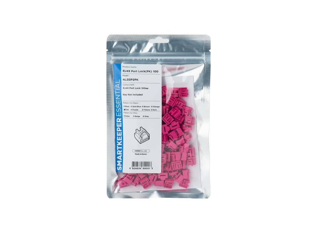 Smartkeeper SMARTKEEPER Basic RJ45 Port Lock 100 - 100x sokea, vaaleanpunainen