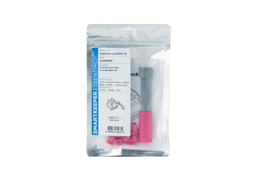 Smartkeeper SMARTKEEPER Basic RJ45 Port Lock 10 - 1x avain + 10x sulkutulppa, vaaleanpunainen
