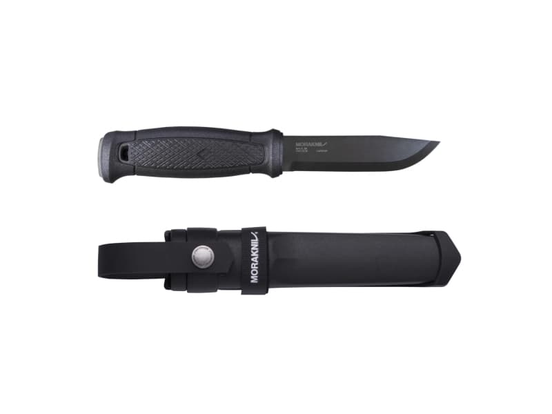 Morakniv Garberg, Yksi, Metsästyspuukko, Drop point -terä, Hiiliteräs, Polyamidi, Musta