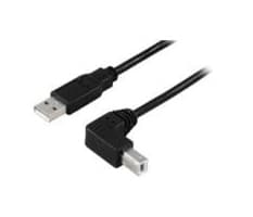 Microconnect USBAB2ANGLE10, 10 m, USB A, USB B, musta
