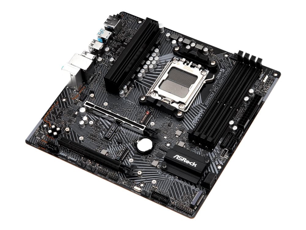 ASRock B650M PG Lightning - Emolevy - micro-ATX - Socket AM5 - AMD B650 piirisarja - USB 3.2 Gen 1, USB 3.2 Gen 2, USB-C 3.2 Gen2, USB-C 3.2 Gen 1 - 2,5 gigabitin LAN - sisäinen grafiikka (CPU tarvitaan) - HD Audio (8-kanavainen)