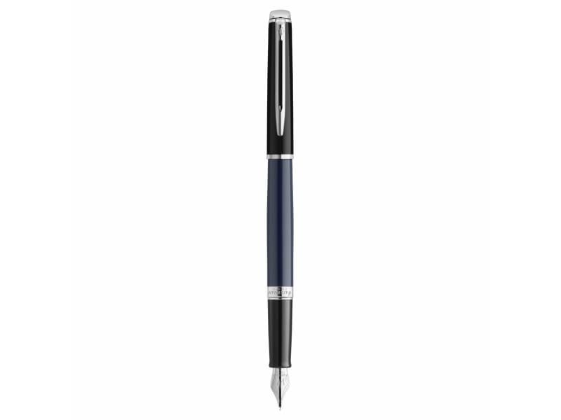 Waterman Hémisphère, musta, Sininen, Sininen, Lakka, Ruostumaton teräs, Hienojakoinen, Molempikätinen