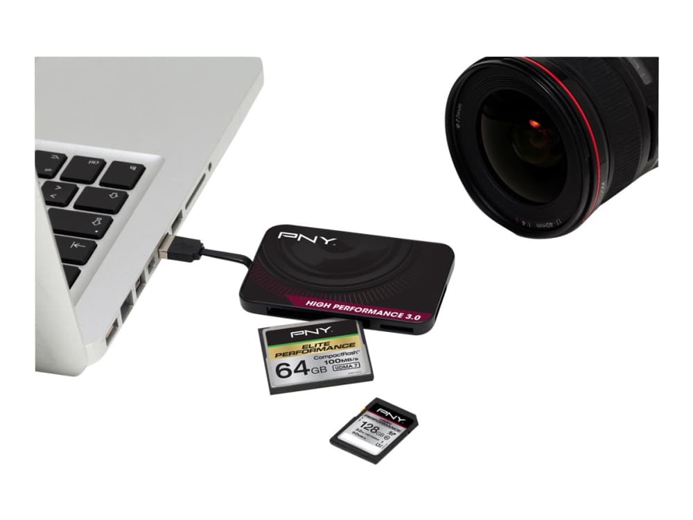 PNY High Performance Reader 3.0 - Kortinlukija (Multi-Format) - USB 3.0 - USB 3.0