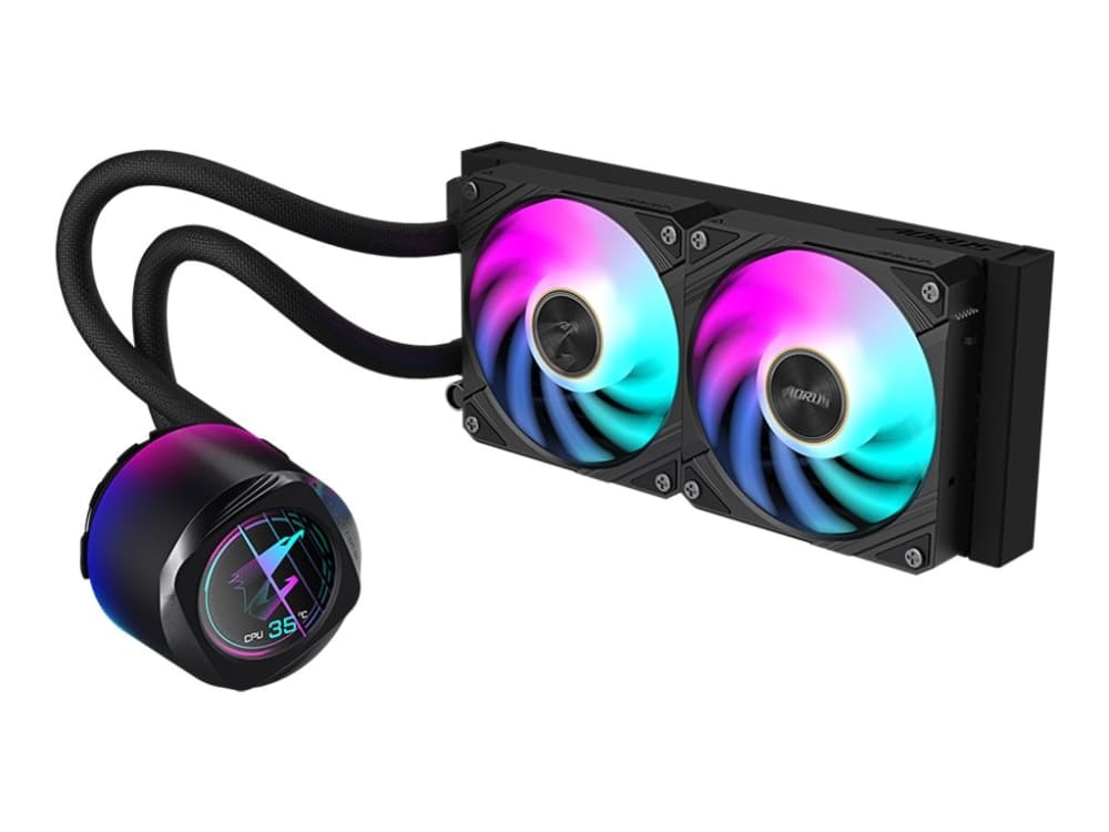 GIGABYTE AORUS WATERFORCE X II 240, All-in-one-nesteenjäähdytin, 12 cm, musta