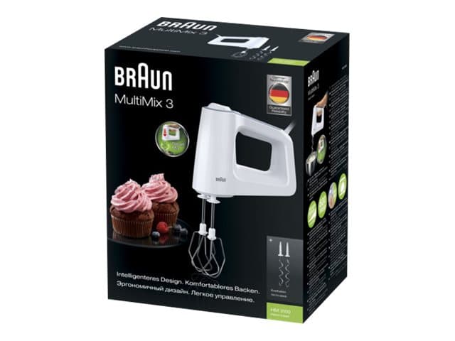 Braun MultiMix HM 3000 WH, Käsisekoitin, Valkoinen, Ruostumaton teräs, 450 W