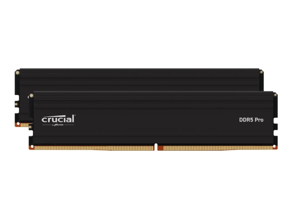 Crucial - DDR5 - sarja - 32 GB: 2 x 16 GB - DIMM 288-PIN - 6000 MHz / PC5-48000 - CL48 - 1,1 V - puskuroimaton - on-die ECC - musta