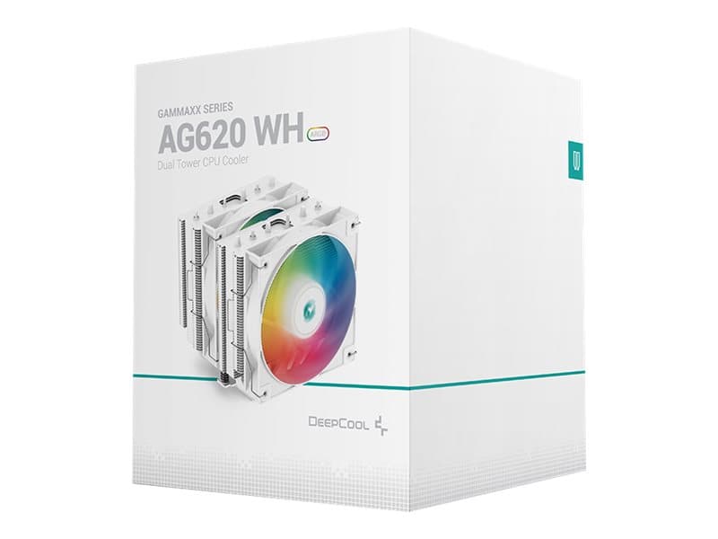 DeepCool AG620 WH ARGB, Ilmanjäähdytin, 12 cm, 300 RPM, 1850 RPM, 29,4 dB, 67,88 cfm