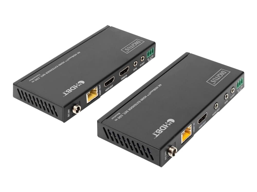 Digitus DS-55508, 3840 x 2160 pikseliä, AV-lähetin ja -vastaanotin, 150 m, Langallinen, Musta, HDCP