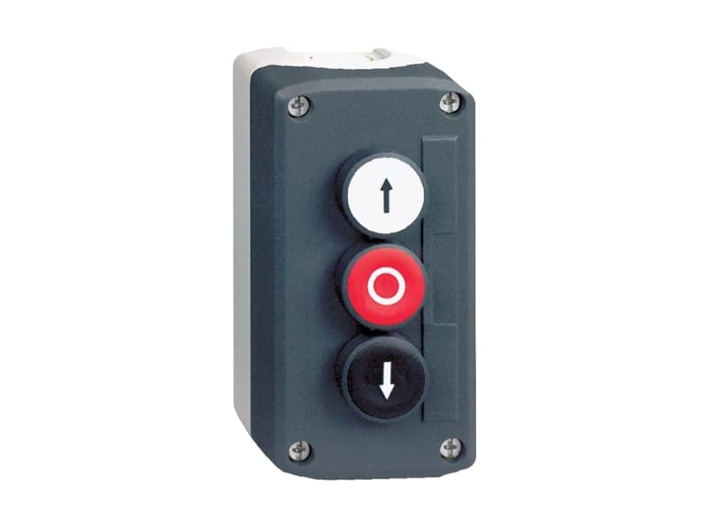 Schneider Electric XALD324, Nappi, musta, Harmaa, Punainen, Polykarbonaatti (PC), Harmony XALD, IP66, IP67, IP69, IP69K, IK03
