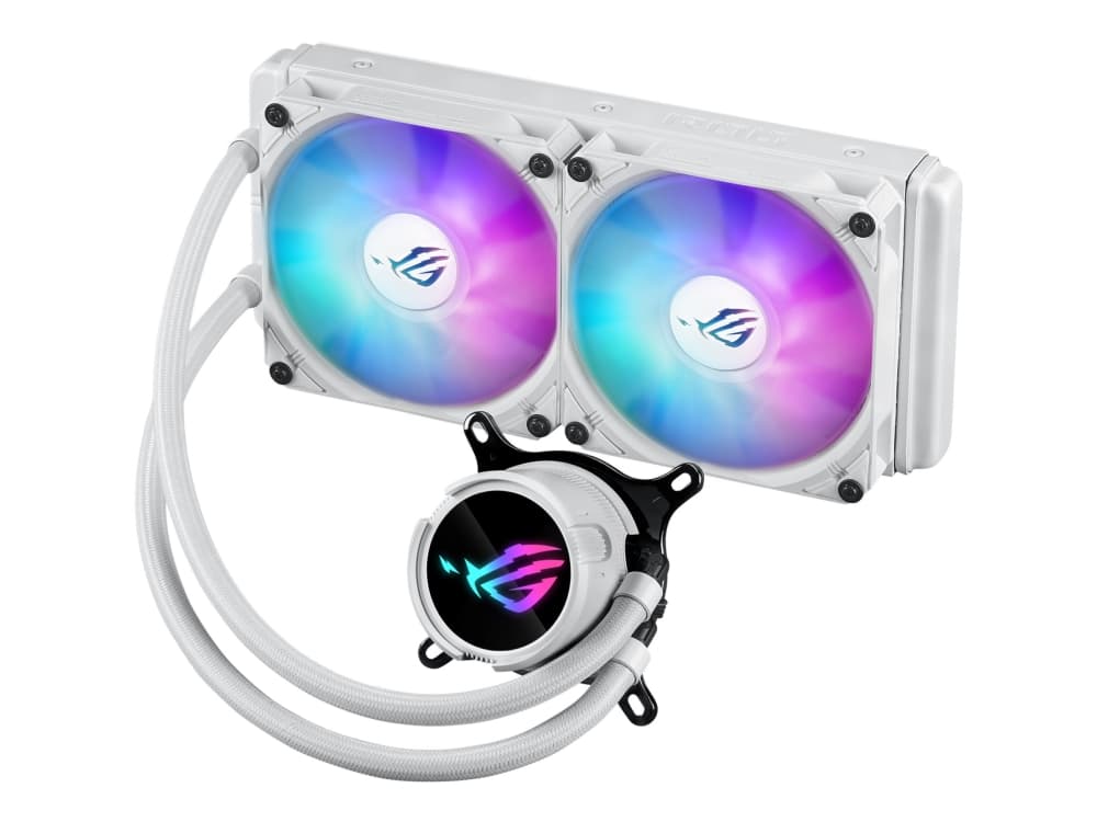 ASUS ROG STRIX LC III 240 ARGB - White Edition - prosessorin nestejäähdytysjärjestelmä - jäähdyttimen koko: 240 mm - (jalustoille: AM4, LGA1200, LGA1700, AM5, LGA115x Socket) - kupari - 120 mm - valkoinen