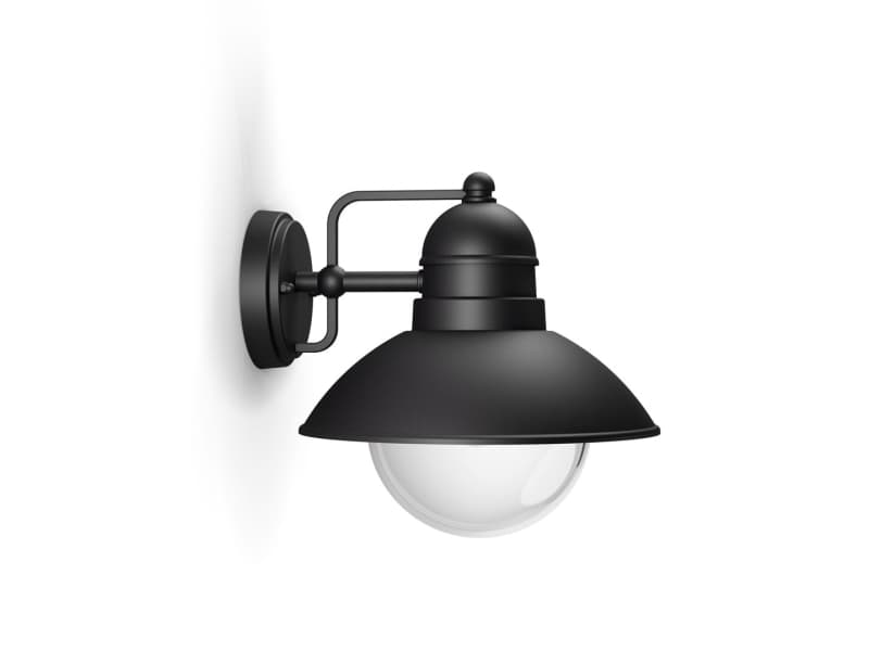 Philips myGarden Hoverfly ulkoseinävalaisin 60W E27 (ei sisällä lamppua), Seinävalaistus ulkotiloihin, Musta, Alumiini, Lasi, IP44, I, Pinta