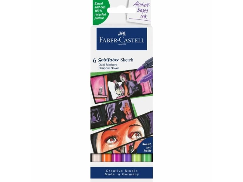 Faber-Castell 164810, Monivärinen, Monivärinen, Kierrätetty muovi, Pyöreä, Saksa, Laatikko