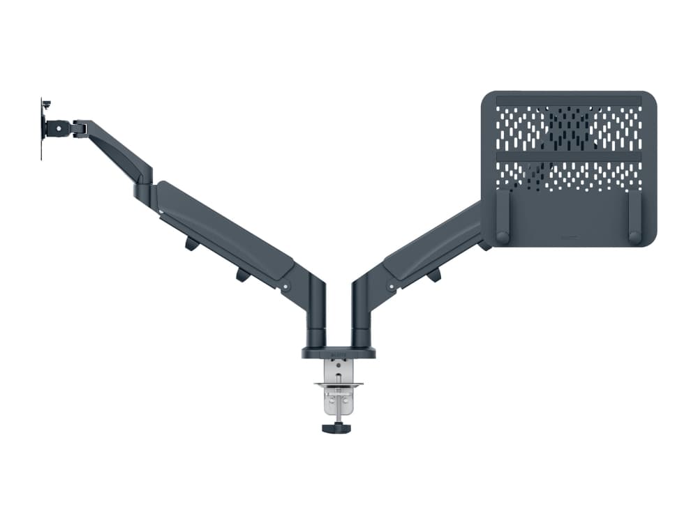 Leitz Ergo monitorivarsi näytölle ja kannettavalle tietokoneelle, Kiinnike/läpivientisuojus, 18 kg, 43,2 cm (17), 81,3 cm (32), 100 x 100 mm, Tummanharmaa