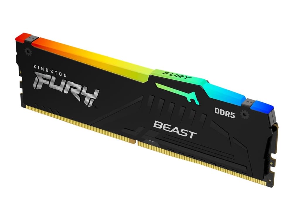 Kingston Technology FURY Beast 16 Gt 6000 MT/s DDR5 CL30 DIMM , RGB, EXPO, 16 GB, 1 x 16 GB, DDR5, 288-pin DIMM, musta