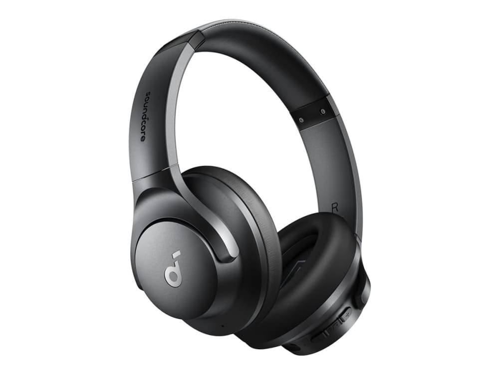 Soundcore Q20i - Kuulokkeet mikrofonilla - täysikokoiset - Bluetooth - langaton, langallinen - aktiivinen melunvaimennus - 3,5 mm:n liitäntä - musta