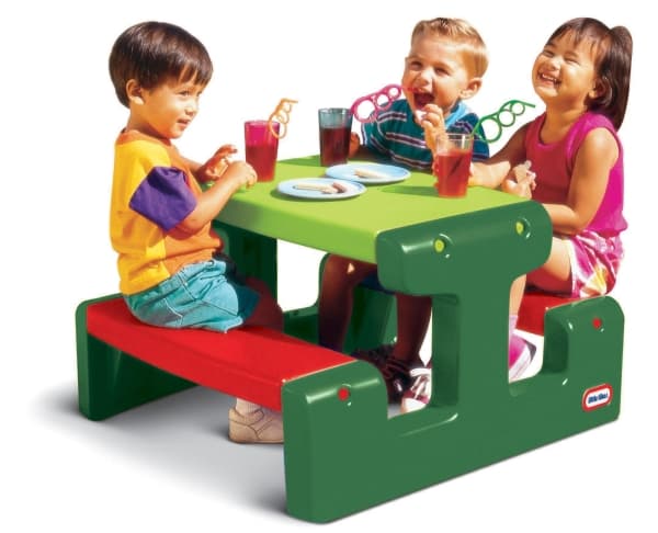 Little Tikes Junior Picnic Table, Sisätila ja ulkotila, Harmaa, Punainen, 4 henkilö(t), Muovi, 23 kg, CE