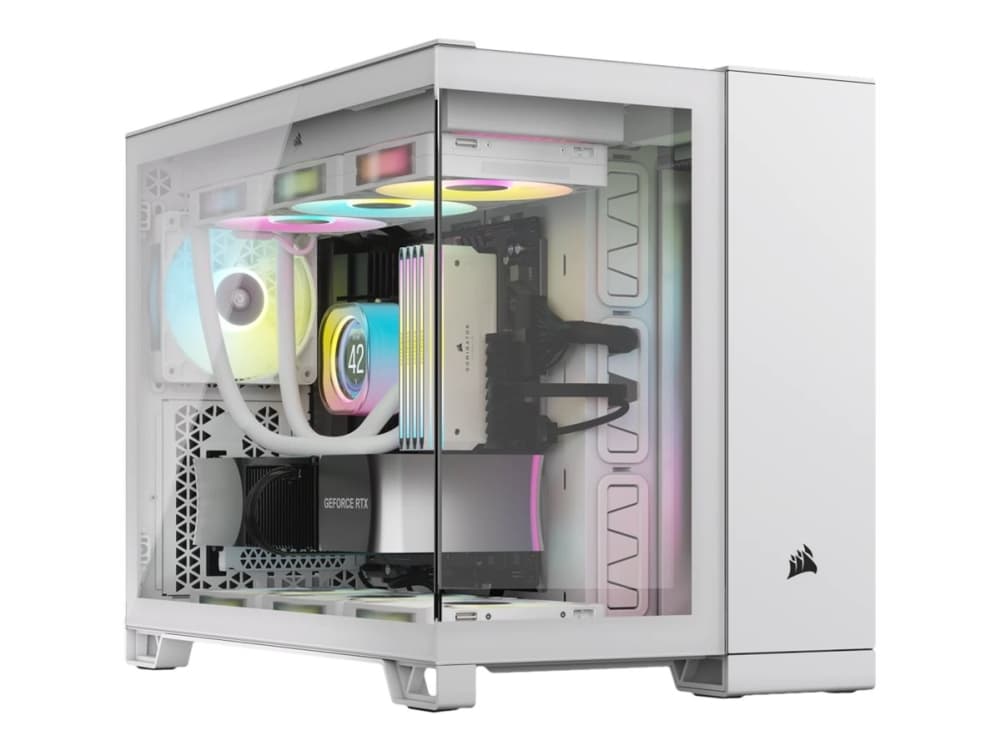 Corsair 2500X, Midi Tower, PC, Valkoinen, ATX, Muovi, Terästä, Karkaistu lasi, 18 cm