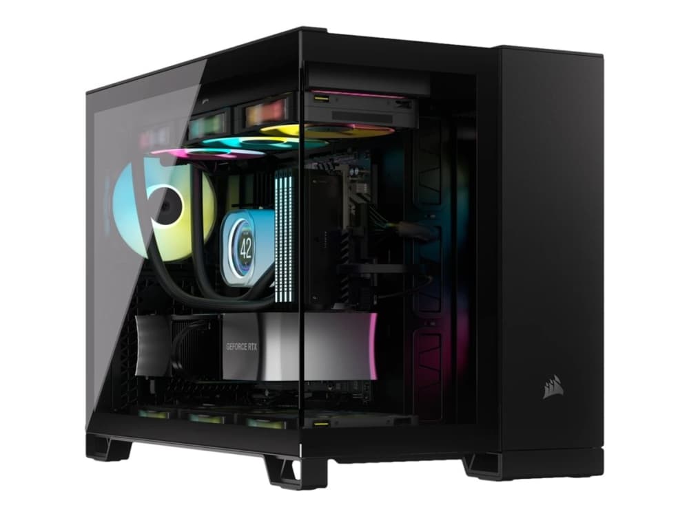 Corsair 2500X, Midi Tower, PC, musta, ATX, Muovi, Terästä, Karkaistu lasi, 18 cm