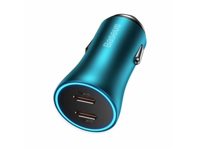 Baseus Golden Contactor Pro autolaturi, 2x USB-C, 40W (sininen)