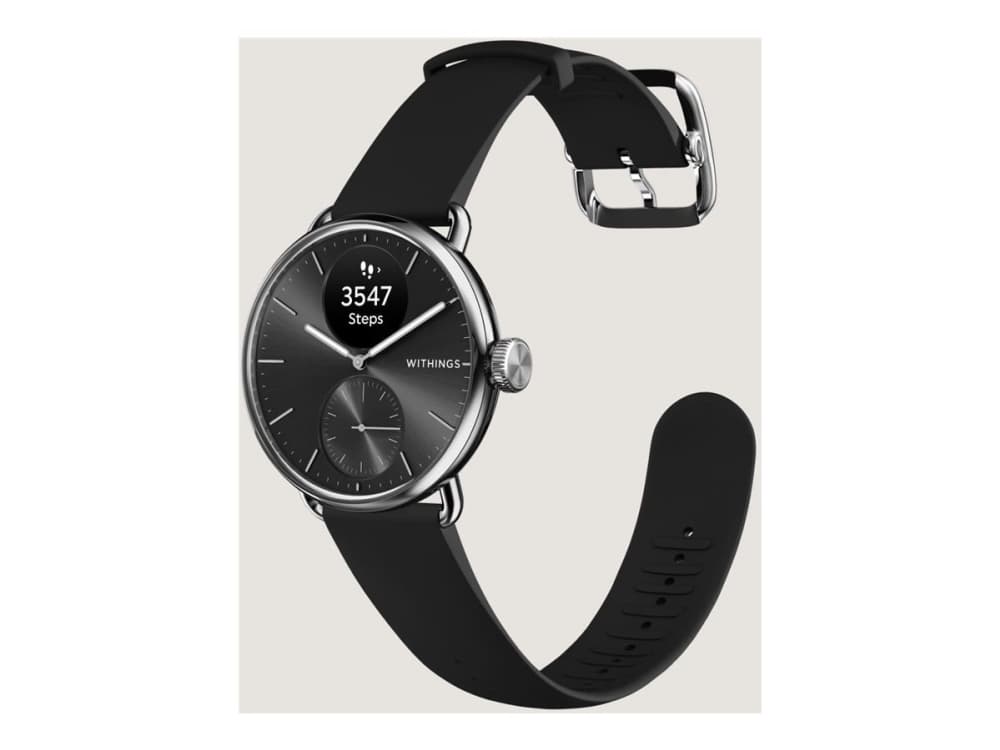 Withings Scanwatch 2 - kello, jossa EKG, pulssin ja SPO2:n mittaus sekä fyysisen aktiivisuuden ja unen mittaus (38mm, musta)