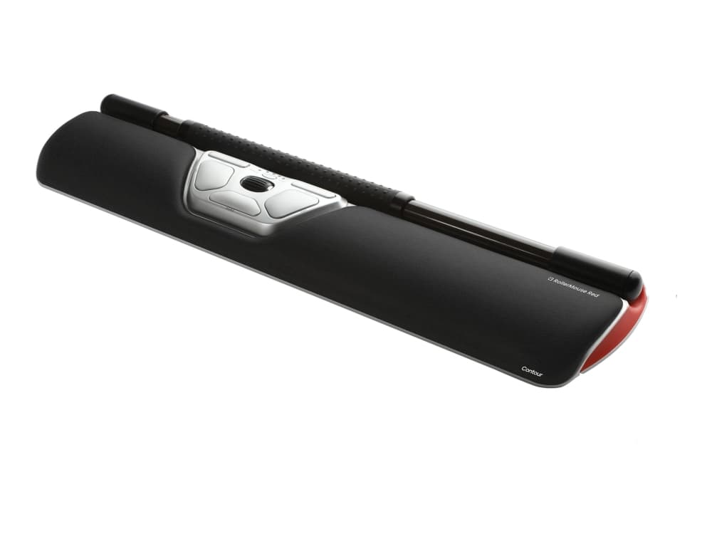 Contour Design RollerMouse Red, wireless, Bluetooth + USB Type-C, 2800 DPI, musta, Hopea