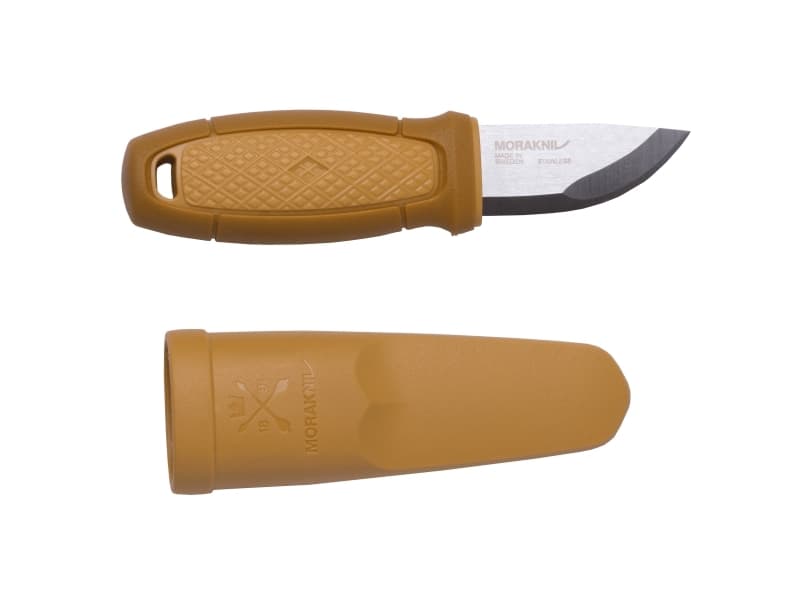 Morakniv Eldris, Single, Metsästysveitsi, Drop point, Ruostumaton teräs, Termoplastinen elastomeeri (TPE), Keltainen