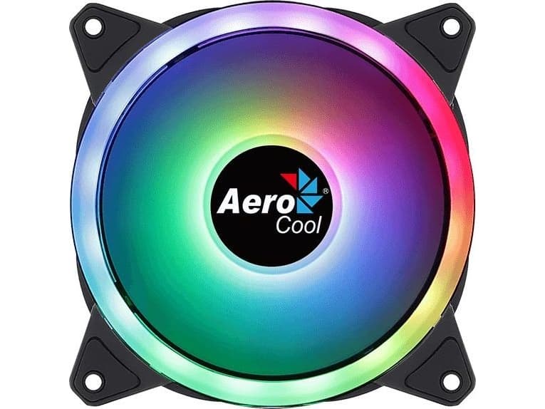 Aerocool Duo 14, tuuletin, 14 cm, 1000 rpm, 23,2 dB, 49,5 kubikfod/min., Sort