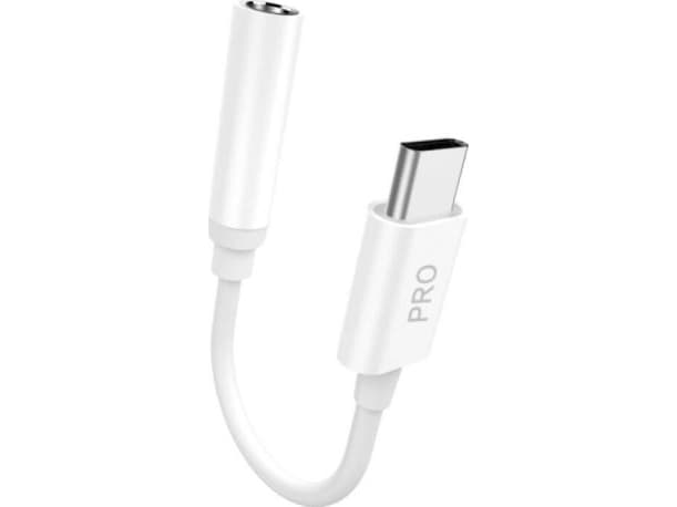 Dudao L16CPro USB-C ja 3,5 mm:n liitin sovitin valkoinen