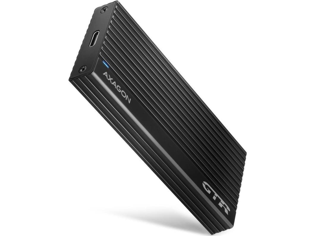 AXAGON EEM2-GTR ulkoinen kotelo M.2 SSD-asemille USB-C 3.2 Gen 2, musta