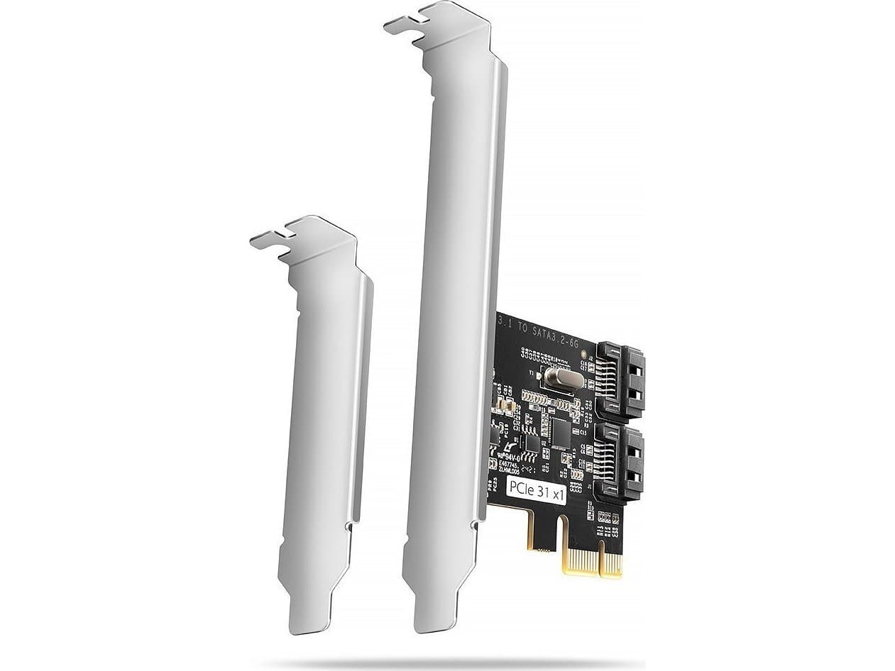 Axagon PCES-SJ2 PCIe-ohjain 2x sisäinen SATA 6G -portti, JMB582 SP- ja LP-piirisarjat