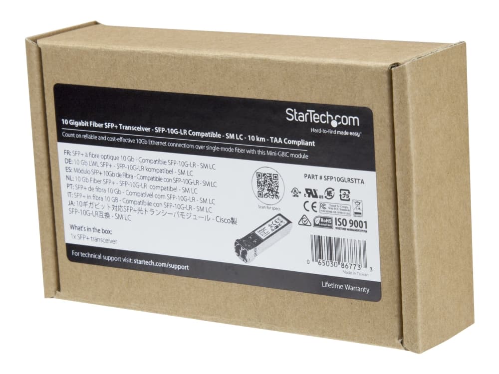StarTech.com SFP10GLRSTTA, kuituoptiikka, 10000 Mbit/s, SFP+, LC, LR, 10000 m