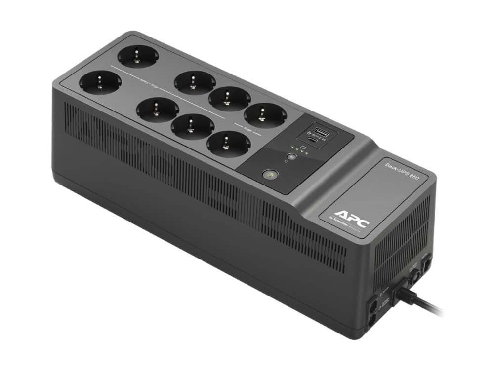 APC BE850G2-GR, Valmiustila (ilman yhteyttä), 0,85 kVA, 520 W, Sini, 220 V, 230 V