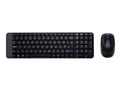Logitech MK220, Täysikokoinen (100 %), Langaton, Langaton RF, QWERTY, Musta, Sisältää hiiren