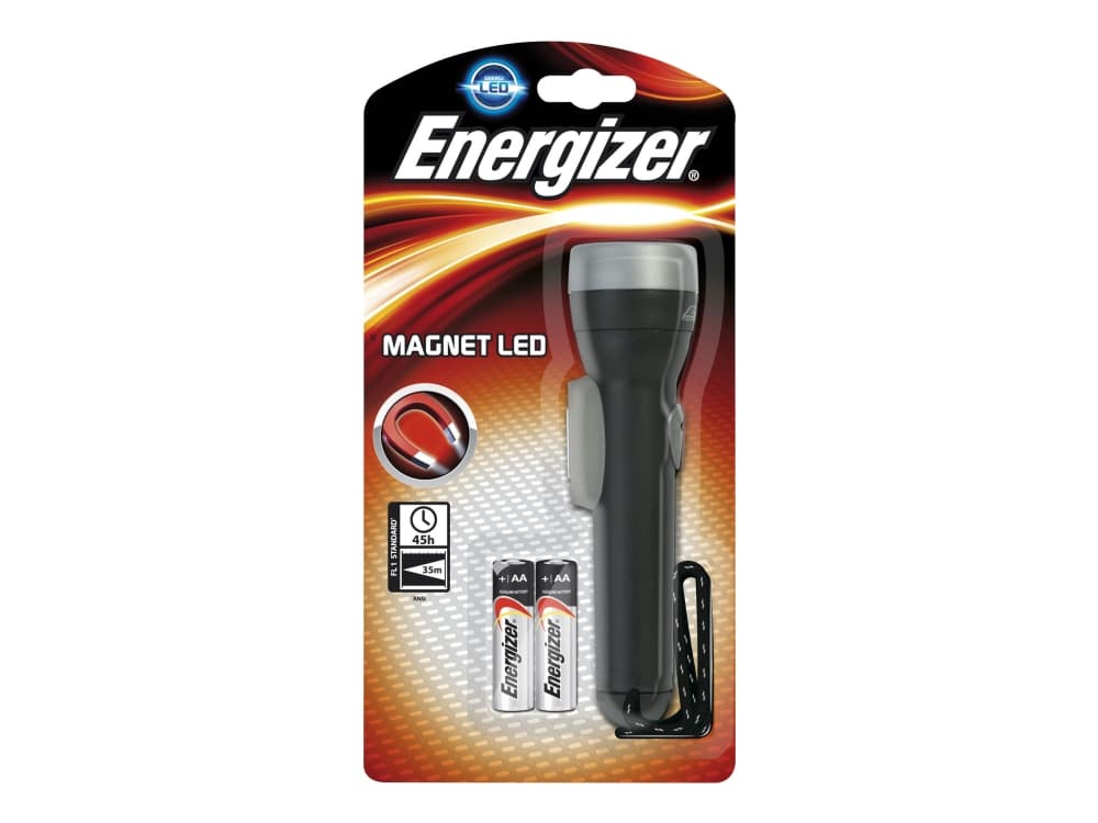 Energizer Magnet LED Torch, Käsikokoinen taskulamppu, Musta, Harmaa, 1 lamppua, AA
