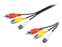 goobay AVK 354-0300 - Video/audiokapel - sammensat video / audio - RCA x 3 han til RCA x 3 han - 3 m