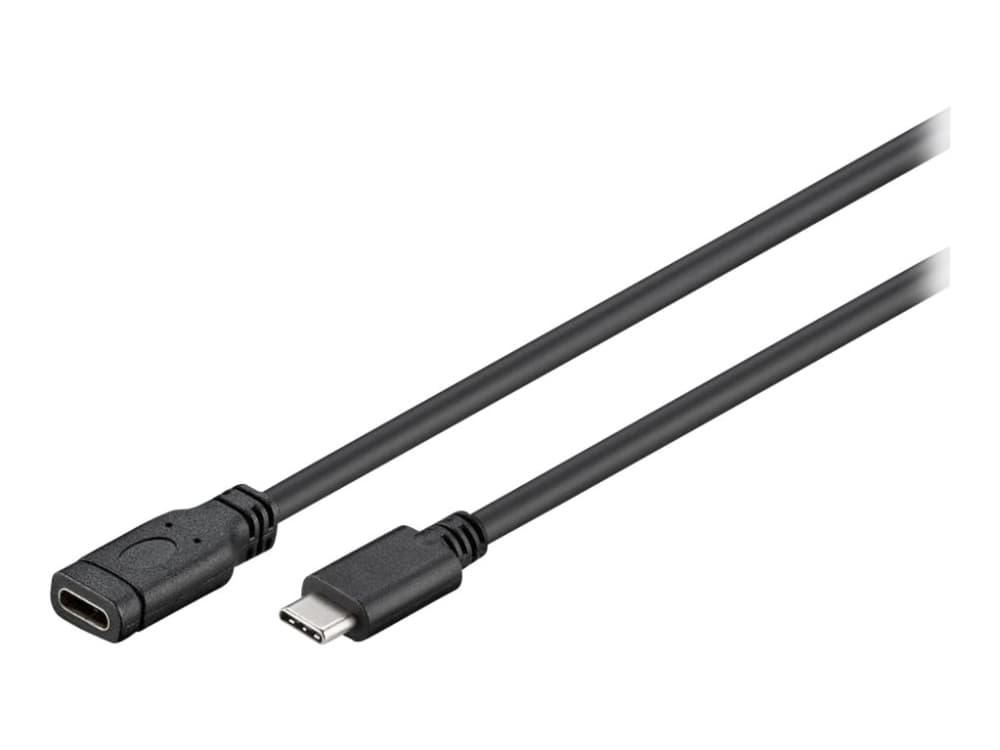 MICROCONNECT USB-jatkokaapeli, USB 3.1 C uros USB 3.1 C naaras, pituus 1 metri, väri: musta
