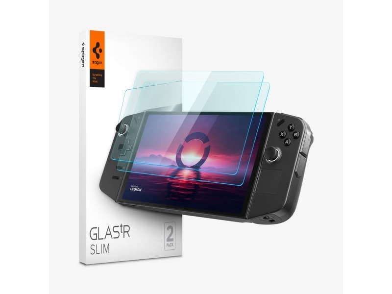 Spigen Glas.tR SLIM, Näytönsuoja, Lenovo Legion Go, Läpinäkyvä, Karkaistu lasi, Naarmuuntumisenkestävä, 2 kpl
