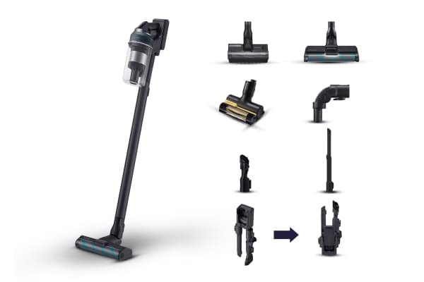 Samsung VS20C8524TB, 2-in-1-varsi-imuri, Pussiton, musta, Sininen, Suorakulmainen, Kuiva, Allergiasuodatin, UltraFine