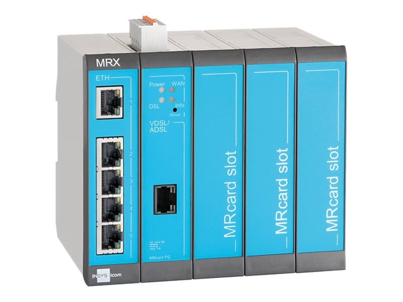 Insys Microelectronics MRX5 DSL-B, Ethernet WAN, Nopea Ethernet, Sininen, Harmaa