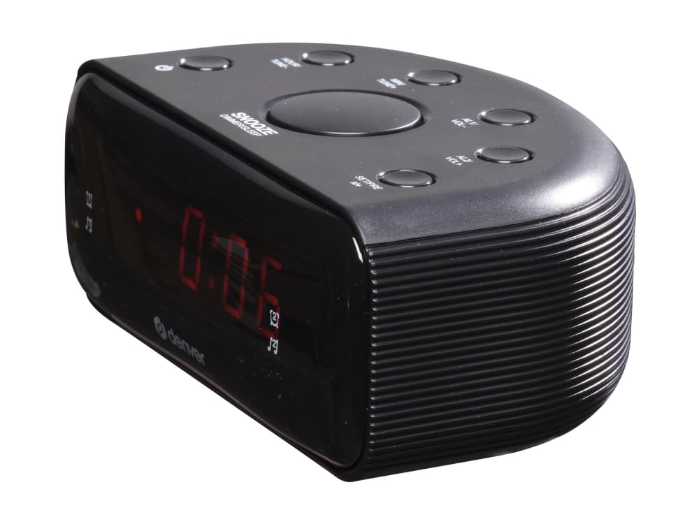 Denver CR-430, Kello, Analoginen & digitaalinen, FM, PLL, LED, 1,52 cm (0.6), Musta