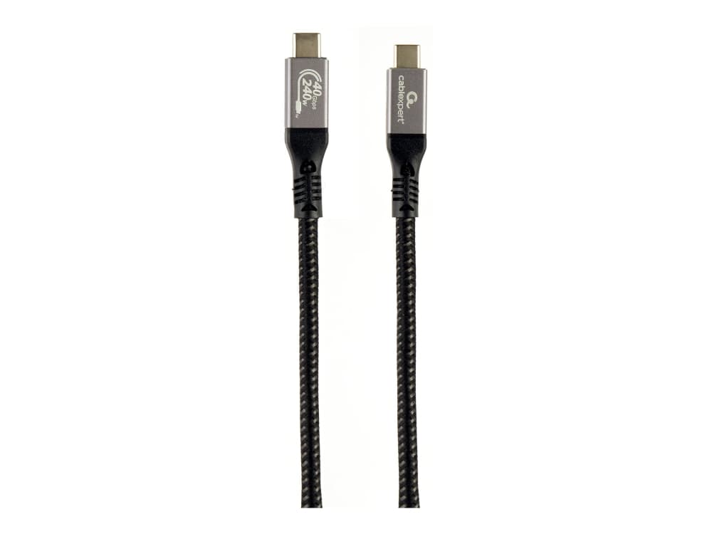 Gembird CCBP-USB4-CMCM240-1.5M, 1,5 m, USB C, USB C, USB4 Gen 3x2, 40 Gbit/s, musta, Hopea