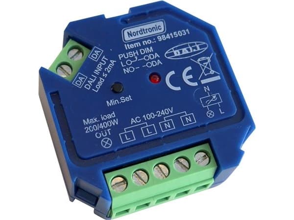 Laatikkohimmennin Dali LED 0-200W / Halogeeni 0-400W, takareunan himmennin