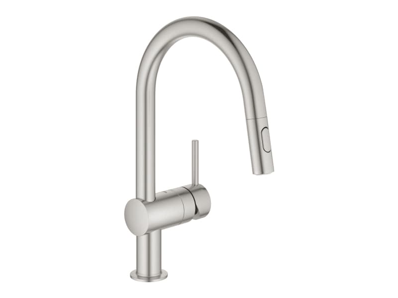 GROHE 32321DC2, Ulosvedettävä, Terästä, Vipukahvat, Yksi, Super steel, 1/2