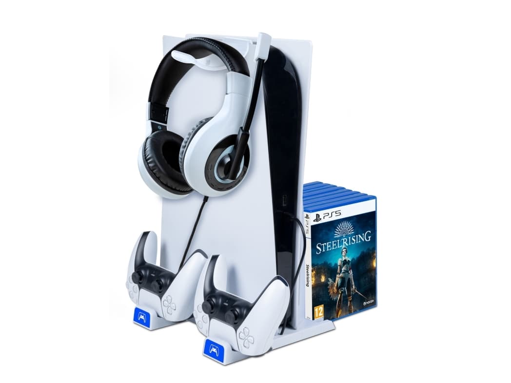 Bigben Interactive PS5SCHARGESTAND, Latausjärjestelmä, PlayStation 5, Valkoinen, 205 mm, 35 mm, 220 mm