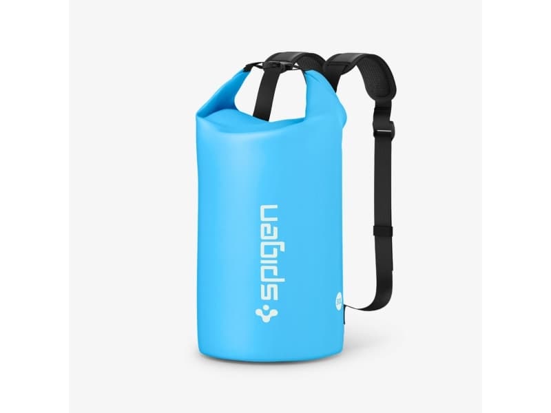 Spigen AquaShield A631, Reppureissaus, Ranta-aktiviteetti, Telttailu, Melonta, Melonta, Kajakointi, Vesiurheiluaktiviteetti, Universal, Sininen, Termoplastinen polyuretaani (TPU), Kiinnityssolki, Vetoketju, IPX6
