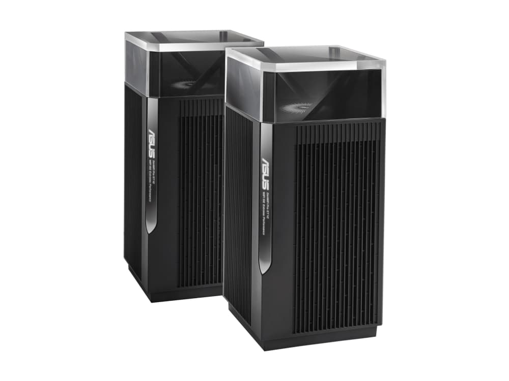 ASUS ZenWiFi Pro ET12 - 2-paketti - Wi-Fi-järjestelmä (2 reititintä) - enintään 6000 neliöjalkaa - verkko - GigE, 2,5 GigE - Wi-Fi 6E - Monikaistainen