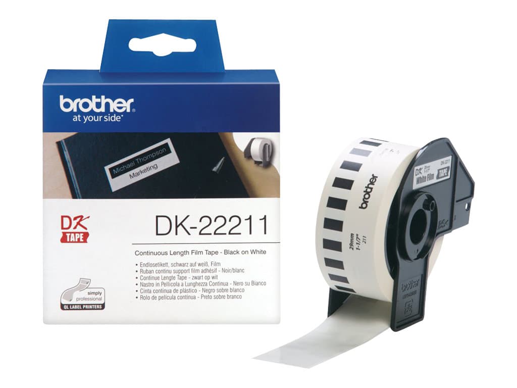Brother DK-22211, Musta valkoisella, 1 kpl, DK, musta, Valkoinen, Suoralämpö, Kiina