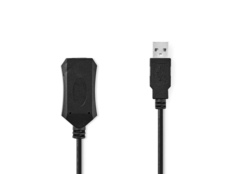 Nedis USB-jatkojohto 10m USB-A uros | USB-A naaras 480 Mbps | 10,0 m | Pyöreä | Nikkelöity | PVC | Kupari | Tarra | Tarra