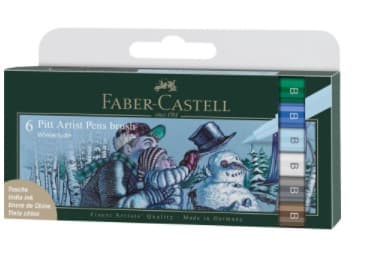 Faber-Castell 167176, 6 väriä, Sininen, Ruskea, Syaani, Vihreä, Harmaa, Valkoinen, Monivärinen, Pyöreä, Muovi, Aikuiset & Lapset