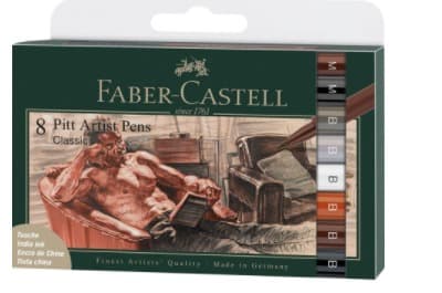 Faber-Castell 167172, 8 väriä, Musta, Ruskea, Harmaa, Oranssi, Valkoinen, Monivärinen, Pyöreä, Muovi, Aikuiset & Lapset